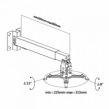 Aisens Soporte para Proyector CWP01TSE-049 Blanco, Inclinable y Extensible Aisens Soporte para Proyector CWP01TSE-049 Blanco, Inclinable y Extensible